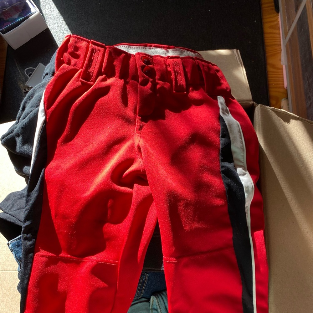 Red softball pants